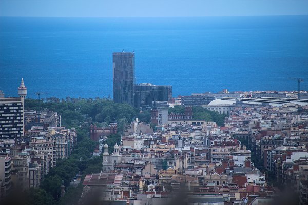 Barcelona von Oben Wandbild auf Leinwand & Acrylglas kaufen