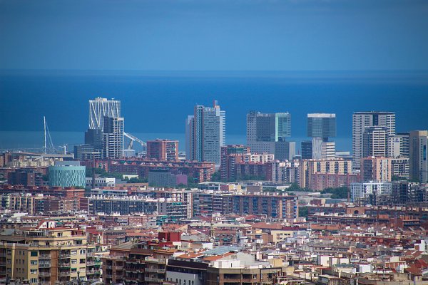Buerogebaeude von Barcelona Wandbild