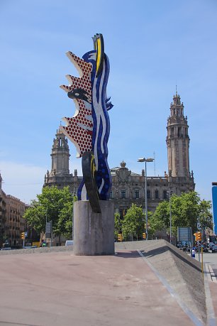Bunte Figur in Barcelona Wandbild