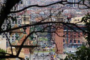 Innenstadt von Barcelona Wandbild