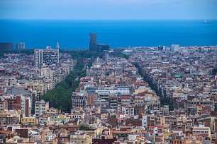 La Rambla von oben Wandbild