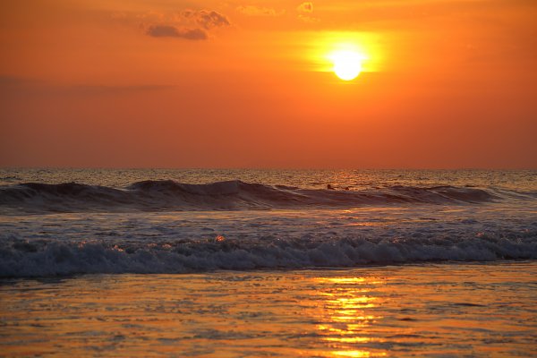 Oranger Sonnenuntergang am Pazifik Wandbild