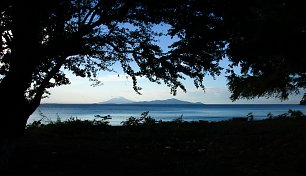 Abend am See Wandbild