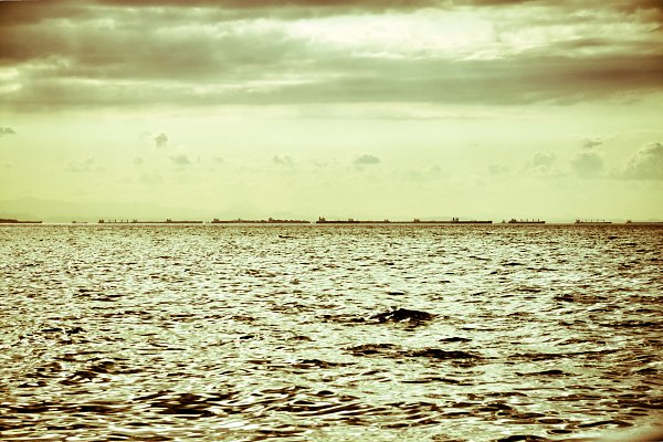 Schiffe am Horizont Wandbild