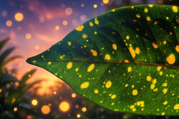 Blatt mit Tupfen 2