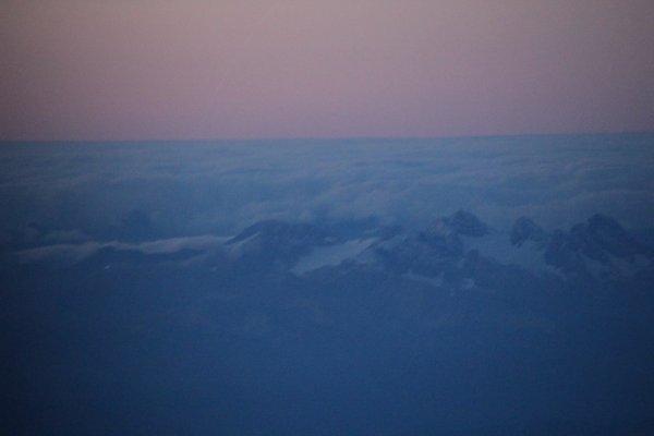 Gebirge im Wolkenmantel Wandbild