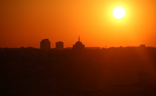 Abendliche Skyline Wandbild