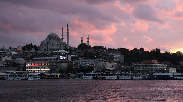 Abendpanorama Istanbul Wandbild
