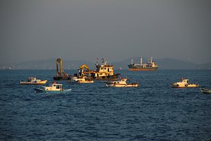 Fischer im Marmarameer Wandbild