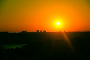 Gelboranger Abendhimmel Wandbild