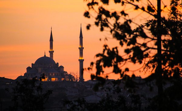 Moschee in der Daemmerung Wandbild