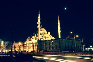 Nachthimmel mit Grosser Moschee Wandbild