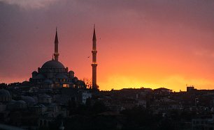 Romantikhimmel mit Moschee Wandbild