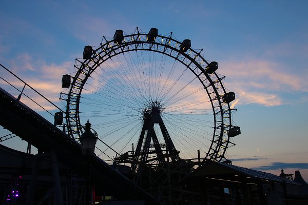 Silhouette eines Riesenrad Wandbild