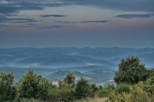 Huegel Nebel Toscana Wandbild