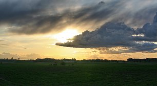 Landschaft Ebene Abendsonne Wandbild