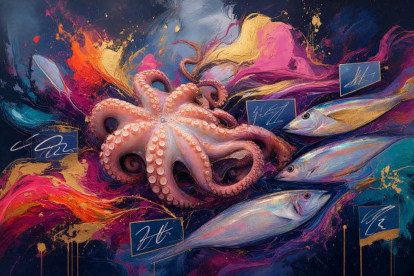 Octopus Wandbild